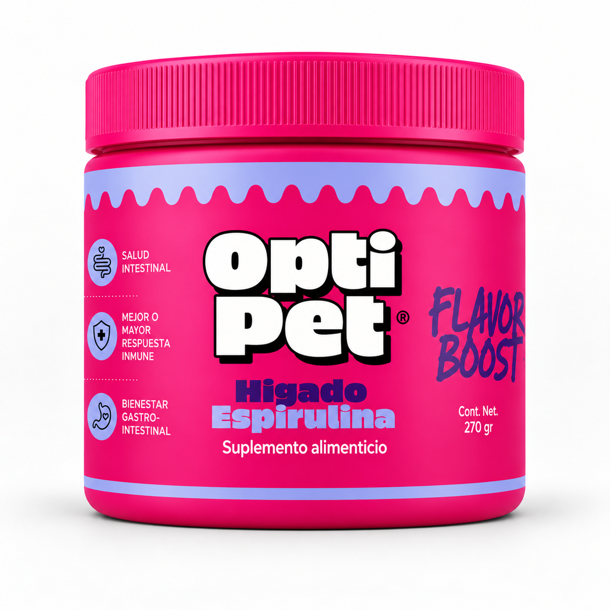 OptiPet Flavor Boost Hígado + Espirulina 270 g